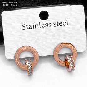 Сережки мед.сталь24К 10435 ( 1.8 см.)